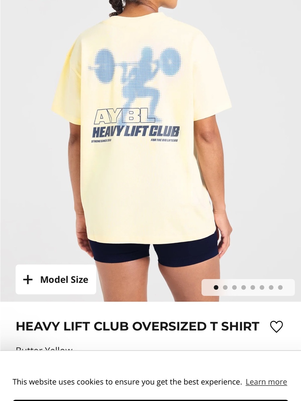 AYBL Oversized Tee in Butter Yellow with Blue Weight Graphic